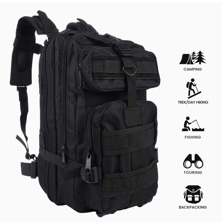 Tactical Backpack, Military Backpack 30L Army Rucksack MOLLE Assault Pack Tactical Combat Backpack for Outdoor Hiking Camping Trekking Fishing Hunting