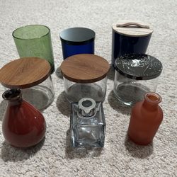 6 Glass Jars w/lids/3 Reed Diffusers
