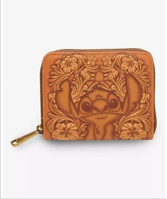 Loungefly Disney Lilo & Stitch Tonal Stitch Carving Small Zip Wallet