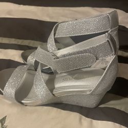 Brand New Silver Wedge Shoes