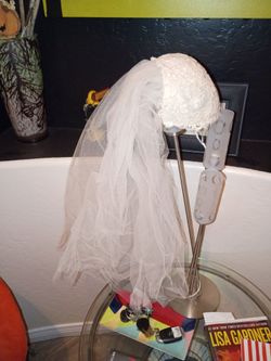 Vintage Bridal Lace Cap with Tulle Veil 10.00