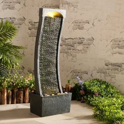 Teamson Home 38.58" Curved Waterfall Fountain with LED