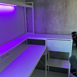 Computer desk w/ LED lights