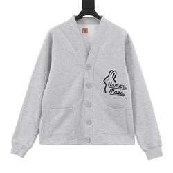 Rabbit Print Cardigan Jacket Grey Human Made