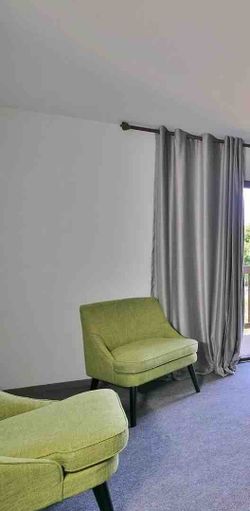 2 green chairs