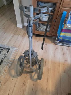Vintage Bag Boy Golf Bag Cart Push Pull Caddy Aluminum
