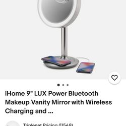 iHome Beauty Lux Power Vanity Speaker + Wireless Charging