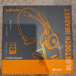 LEVN Bluetooth 5.0 Headset, Wireless Headset with Microphone (AI Noise Cancelling), 35Hrs Bluetooth Headphones with USB Dongle for PC, Suitable for Re