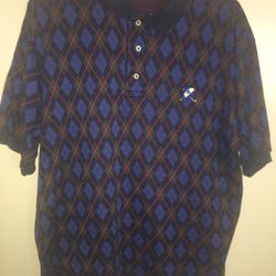 Vintage 90s Ralph Lauren Golf Argyle Print Polo Shirt Size Large