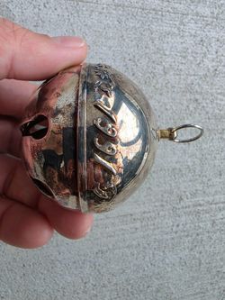 Vintage Wallace Silver Plated 1991 Sleigh Bell Ornament Floral Jingle Bell