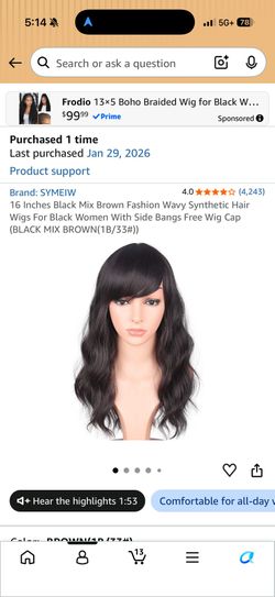 Brown wig