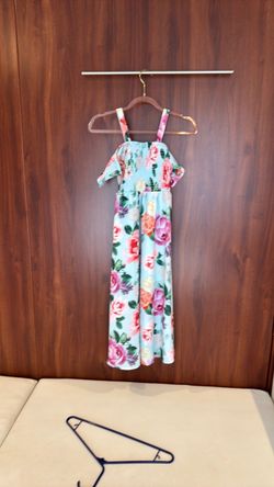 Girls Floral Off-Shoulder Maxi Dress