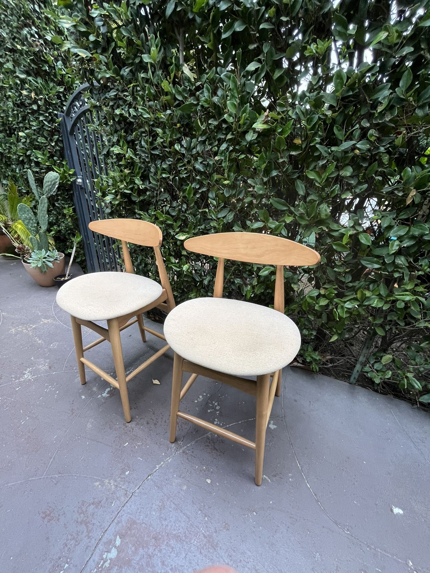 Chair Set / Bar Stools/Counter Stools/ Drafting Stool Mid Century Set Of 2
