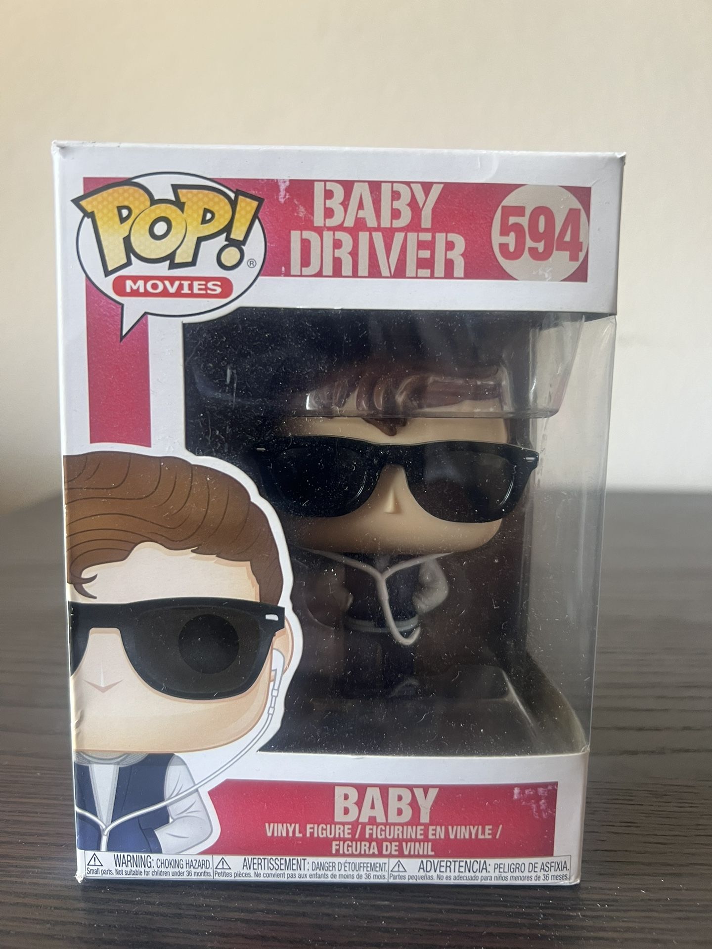 VAULTED Baby Driver Funko Pop #594 Movies Vinyl Figurine Action Sunglasses Film