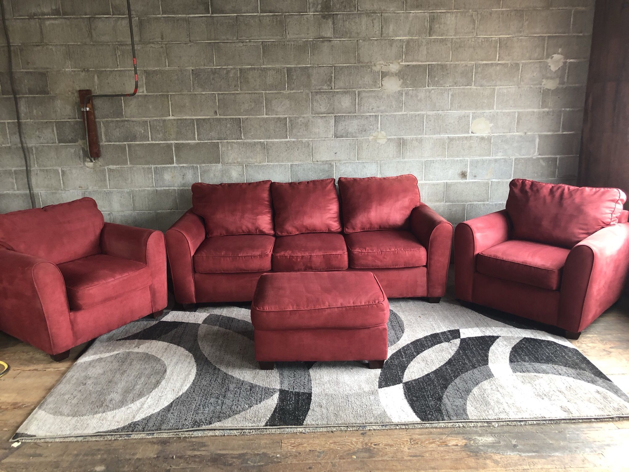 Red Couch Set “WE DELIVER”