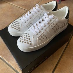 INC White Sneakers With Rhinestones