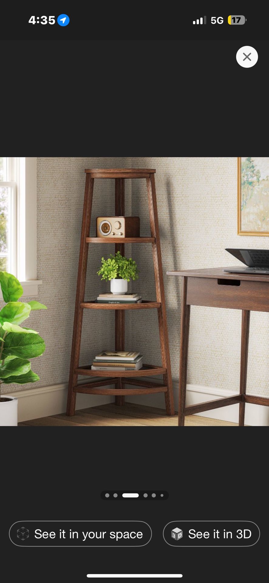 Haverhill Corner Accent Shelf Brown - Threshold™