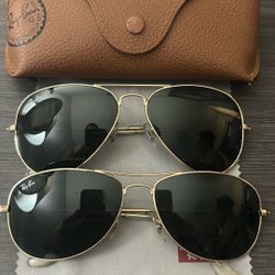 Ray-Ban His & Her Sunglasses w/Original Case & Original Cleaning Cloth. 