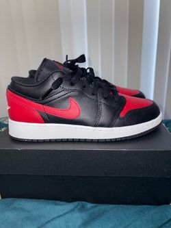 Air Jordan 1 LOW (GS) Black/Varsity Red-Summit White Noir/Varsity Rogue