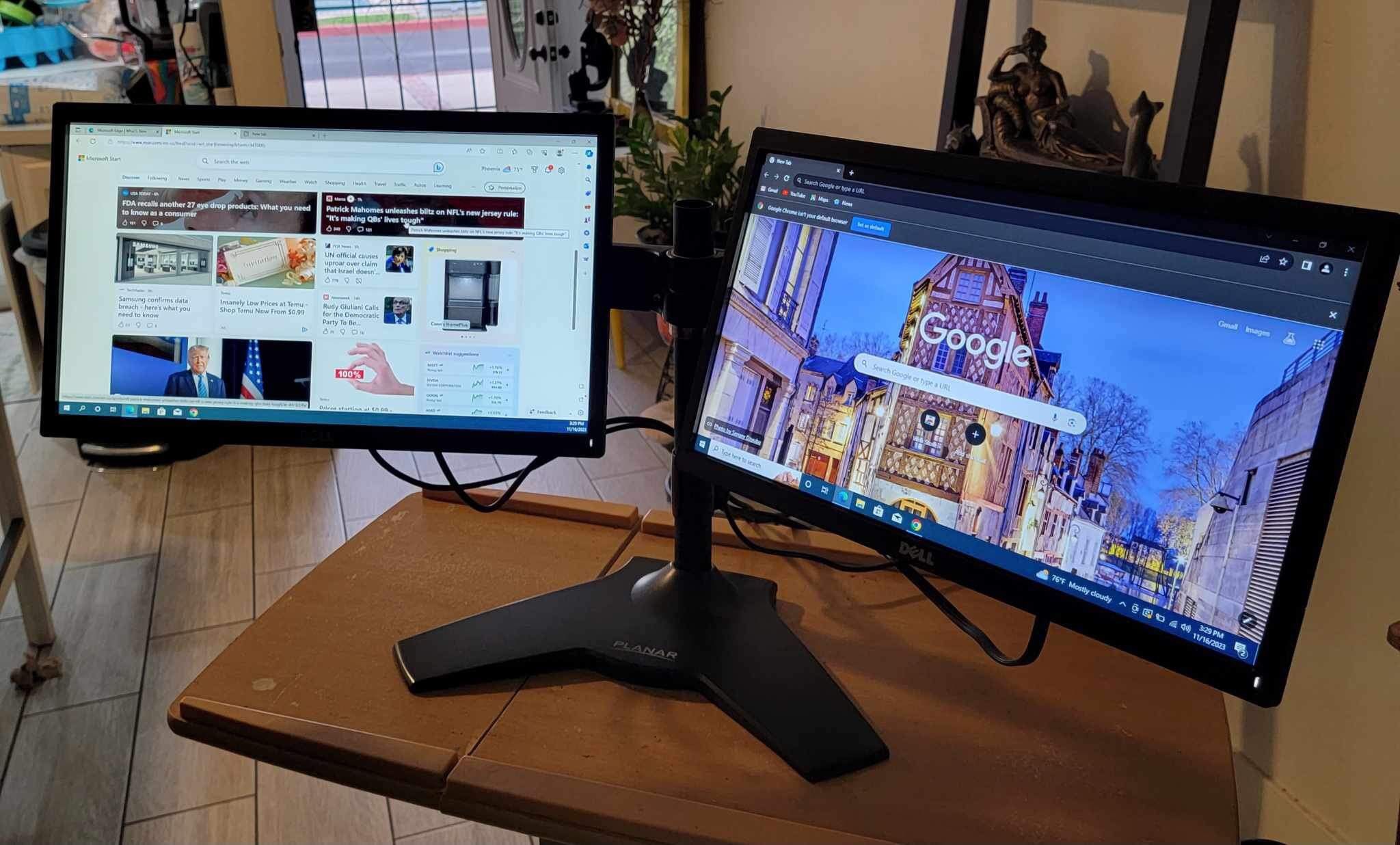 DELL monitor 20 inches P2018H  VGA. DISPLAY PORT (DP).HDMI. LCD LED MONITOR. ( DUAL MONITORS. WITH STAND )