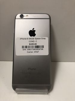 SPACE GRAY IPHONE 6 WITH 64GB!! (AT&T,CRICKET,NET10,H2O,STARIGHT TALK)