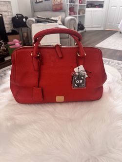 Satchel MCM leather top handle bag
