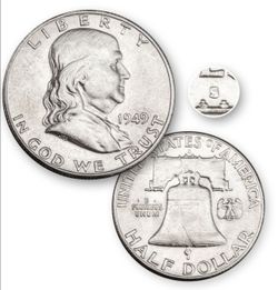 SILVER SPOT PRICE!!! Ben Frank half dollars %90 silver 1(contact info removed)