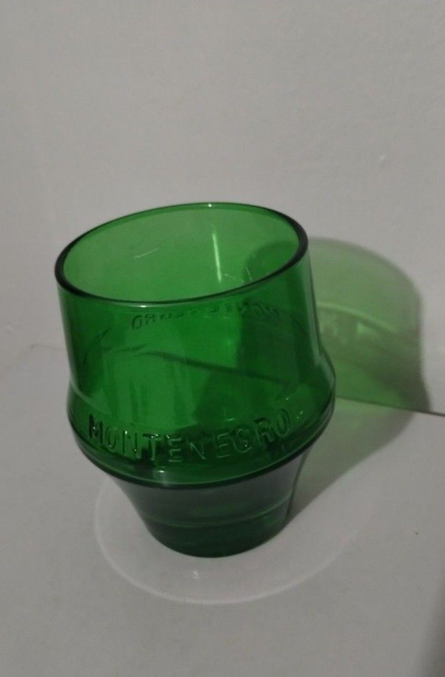MONTENEGRO AMARO EMERALD GREEN ROCK TUMBLER GLASS 12 OZ - M40