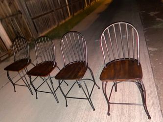 Nice metal and wood dining chairs