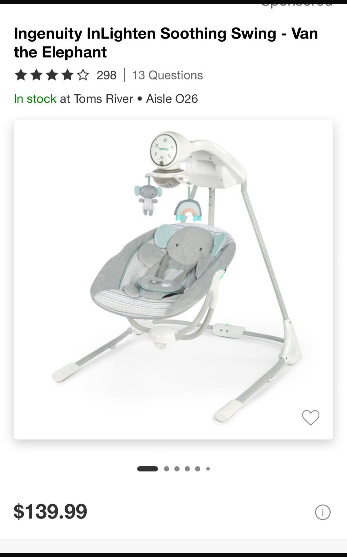Ingenuity Baby Swing- New!