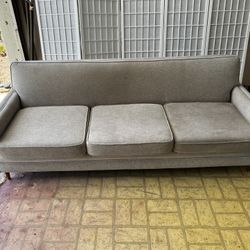 Modern Contemporary Gray Sofa – Reupholstered – Great Condition
