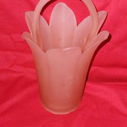 Pink Flower Vase Foged Glass