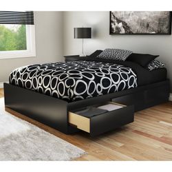 Full Size Bed Frame With 6 Drawers