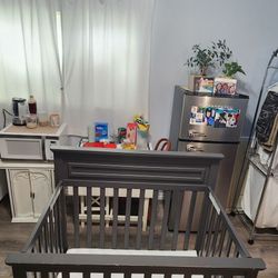 Grey Wood Crib $125
