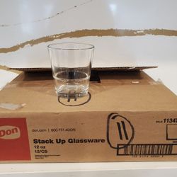 NEW Lot of 11 GLASS ROCKS DOUBLE 12 OZ DON STACK UP 1134721 Glasses Glass Restaurant Bar Quality 