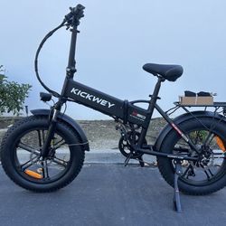 Kickwey 20 Inch Fat Tire Foldable Electric Bicycle 35MPH Max 