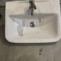 Wall Mounted Sink With Faucet 