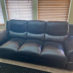 Black Leather Like Couch