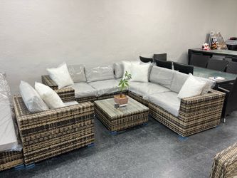 Patio furniture large sectional with deep seating free delivery 🚚