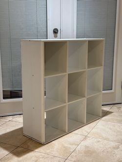 White 9-Cube Storage Shelving Unit