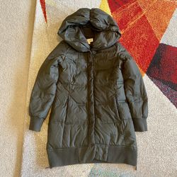 Michael Kors Puffer Down Parka Jacket Coat with Hood Olive Green Women’s Size XS