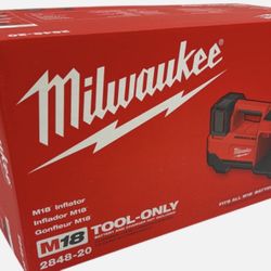 MILWAUKEE TIRE INFLATOR,M 18, NEW IN THE BOX, 18 V, CORDLESS, TOOL ONLY, 