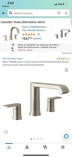Moen Genta Brushed Nickel Roman Tub Trim 250$ Obo