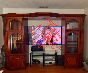 Wood entertainment tv center