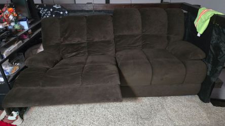Dark Brown Microfiber Sectional Sofa