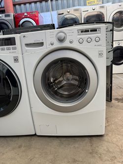 LG white front load washer