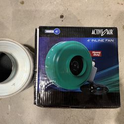Active Air 4" Inline Duct Fan, 165 CFM With Carbon Filter