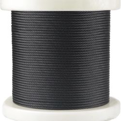 400Ft 1/8 Inch T316 Stainless Steel Aircraft Cable,Black Wire Rope for Deck Cable Railing Hardware Kit, Stair Deck Fencing DIY Balustrade