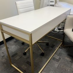 White and gold desk