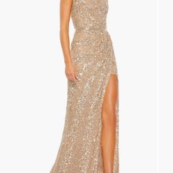 Quinceañera Dress For Mom- Mac Duggal Illusion Neck Beaded Gown Size 16